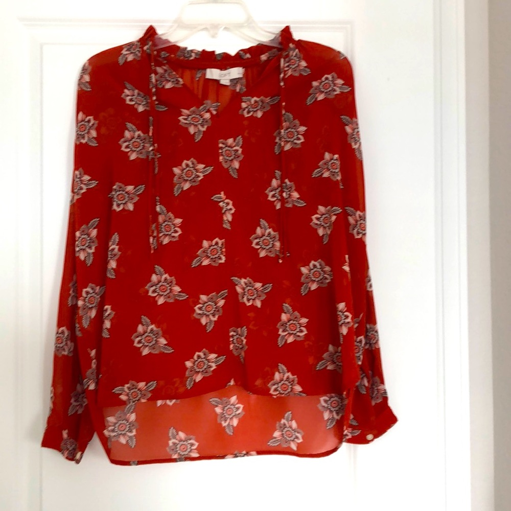 Burnt orange Loft blouse